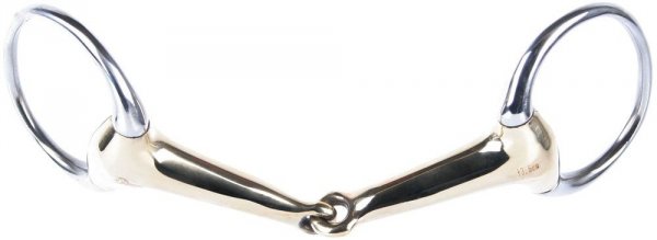 Wędzidło oliwka 1x łamane złote 23 mm - HARRY'S HORSE