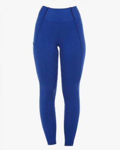 Legginsy damskie Classic Slim Fit Full Grip - EQUESTRO - blue