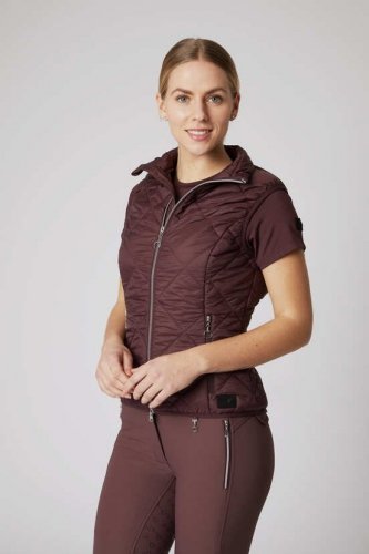 Kamizelka damska MARTINA - Horze - Burgundy Red Mahogany