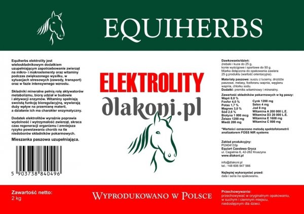 Elektrolity 2 kg - EQUIHERBS - granulat