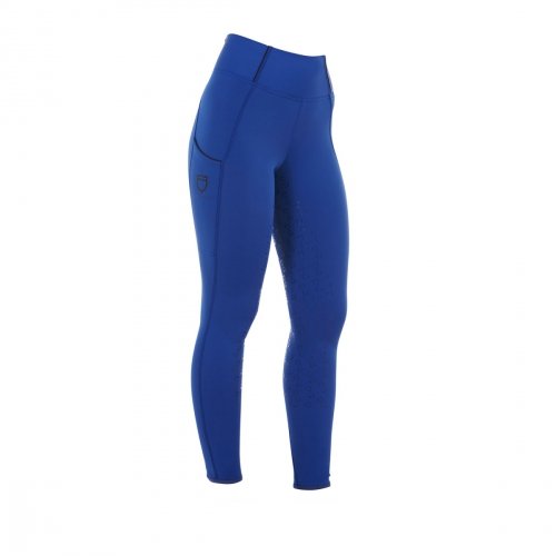 Legginsy damskie zimowe Classic Fleece Lining Full Grip - EQUESTRO - blue