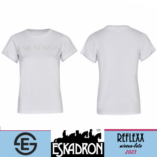 Koszulka damska GLITTER REFLEXX SS 23 - Eskadron - white
