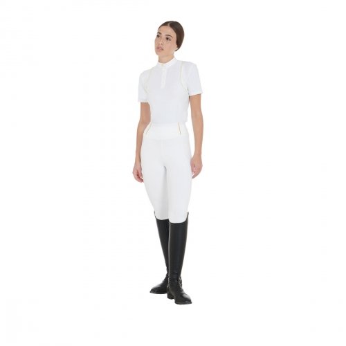 Legginsy damskie Classic Slim Fit Full Grip - EQUESTRO - white