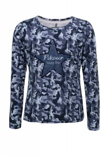 Bluzka LISSY młodzieżowa - Pikeur - blue camouflage