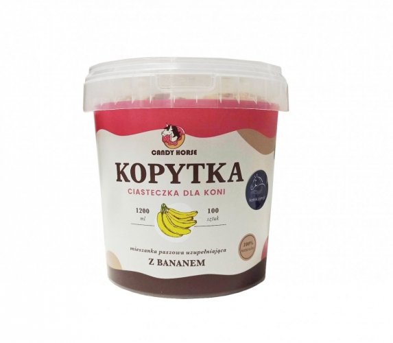 Ciasteczka dla konia - kopytka z bananem 1,2L - Candy Horse