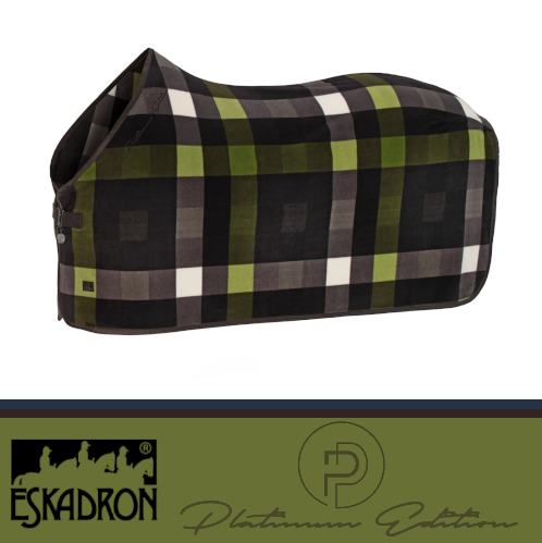 Derka polarowa FLEECE CHECK Platinum 2024 - Eskadron - teak brown/white/moss green
