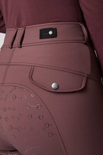 Bryczesy damskie z wysokim stanem ANDREA - Horze - Burgundy Red Mahogany