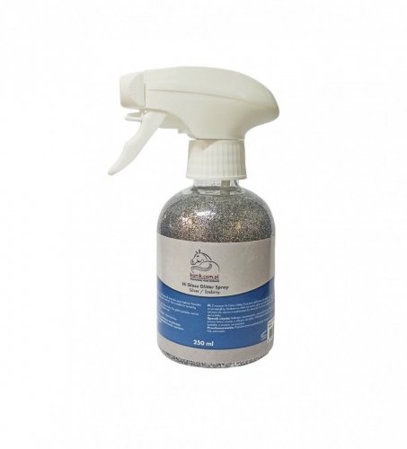 Spray do grzywy i ogona z brokatem Hi Gloss Spray Silver 250 ml - HOLLAND
