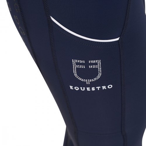 Legginsy Technical Strass Slim Fit - granatowe - EQUESTRO