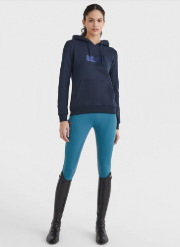 Bluza damska LOGO HOODY STYLE - Tommy Hilfiger Equestrian - desert sky