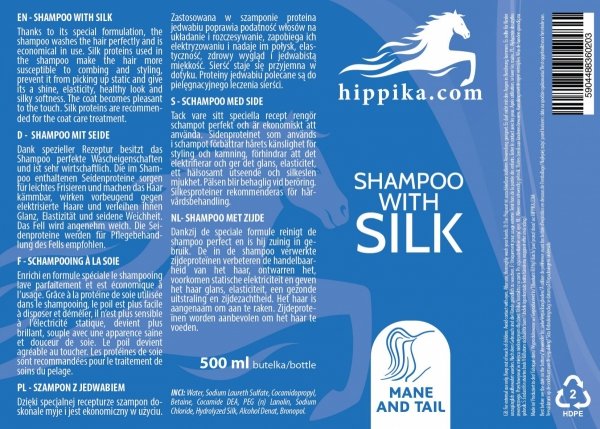 Szampon z jedwabiem 500ml - HIPPIKA.COM