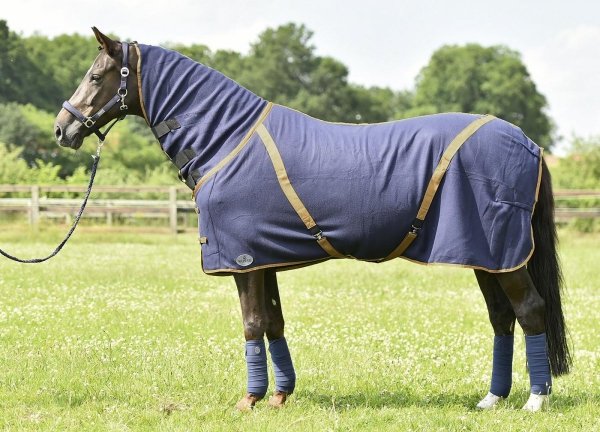 Derka polarowa ALL-OVERCOVER-CROSS - Busse - navy/cognac