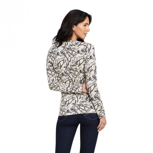 Bluzka damska MELANGE PRINT - Ariat - oatmeal