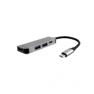JCPAL Linx 4-in-1 USB-C HUB / 4K HDMI / USB-C(PD) / 2xUSB / Gray (szary)