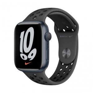 Apple Watch Nike Series 7 41mm GPS Koperta z aluminium w kolorze północy z paskiem sportowym Nike w kolorze antracytu/czarnym