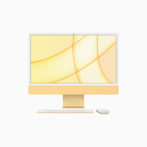 Apple iMac 24 4,5K Retina M1 8-core CPU + 8-core GPU / 8GB / 256GB SSD / Gigabit Ethernet / Żółty (Yellow) - outlet