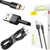 KABEL USB-A / Lightning iPhone Baseus Cafule CALKLF-BV1 100cm Apple 2.4A CZARNO-ZŁOTY W OPLOCIE