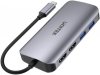 Unitek D1122A01 Aktywny hub USB-C 5Gbps, 2x HDMI 4K, czytnik kart, RJ-45, PD 100W