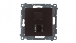 Simon 54 Gniazdo komputerowe pojedyncze RJ45 kat.6 ekranowane z przesłoną brąz mat D61E.01/46
