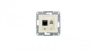 Sedna Gniazdo teleinformatyczne RJ11 RJ45 kat.5e UTP kremowe SDN5100123