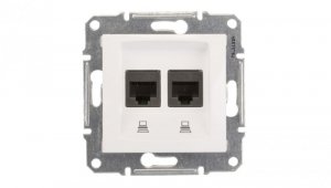 Sedna Gniazdo komputerowe podwójne RJ45 kat.5e UTP białe SDN4400121