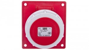 Gniazdo tablicowe skośne 16A 4P 400V czerwone IP67 POWER TWIST 4142-6