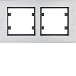 LUMINA PASSION SREBRNY ALUMINIUM METAL RAMKA 2X POZIOMA