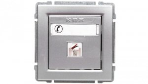 KOS66 Gniazdo telefoniczne pojedyncze RJ11 aluminium 664063