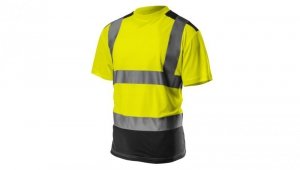 T-shirt ostrzegawczy, ciemny dół, żółty, rozmiar S 81-730-S