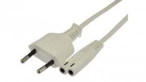 Kabel zasilający 230V 2,5A audio 3m biały