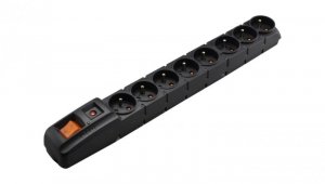 Przedłużacz przeciwprzepięciowy 8-gniazd z/u ACAR S8 FA RACK 19 5m czarny