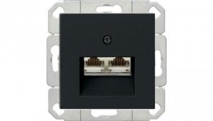 Gniazdo komputerowe podw. RJ45 cat. 6 Gira System 55 czarny mat