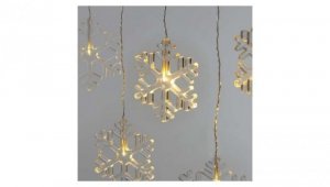 Dekoracje - 8 LED sople śnieżynki 45x84 cm ciepła biel, IP44 DCGW06