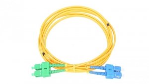 Patchcord PVC, Jednomodowy, Duplex, G652D, 3mm, 1m Extralink SC/UPC-SC/APC