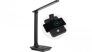 Lampka biurkowa LED Maclean max. 9W 220-240V AC możliwość zmiany barwy ładowarka bezp. 450lm MCE616 B