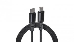 Kabel 2 x USB-C 100W Maclean, wspierający PD, przesył danych do 10Gbps, 5A, , czarny, dł. 1m, MCE491