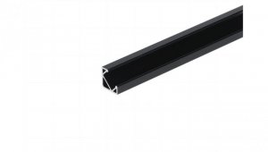 Profil led Corner 2m czarny z osłoną czarną BL