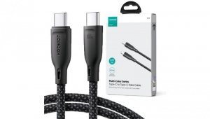 Kabel USB-C / USB-C Joyroom SA34-CC3 100cm 60W 5A PD w oplocie czarny