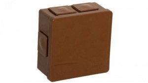 Puszka natynkowa pusta 6 wlotów VIPLAST VP-02 klik BRĄZOWA IP55 86x86x40mm 002-02