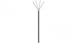 CAT 5e kabel sieciowy napowietrzny, U/UTP, Czarny - Długość kabla 100 m