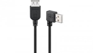 Przedłużacz USB 2.0 Hi-Speed 90, Czarny - Długość kabla 0.3 m