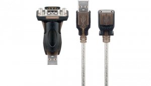 USB szeregowych RS232 mini, Przezroczysty - Długość kabla 1.5 m