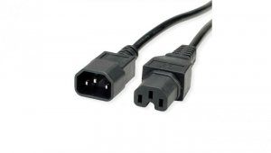 VALUE Kabel zasilający IEC320/C14 męski - C15 żeński, czarny, 0,5 m