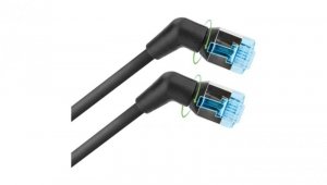 Patchcord Cat6a U/FTP 100 miedź obrotowy kątowy slim /1 m/