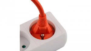 Przedłużacz Ogrodowy Kabel Budowlany Pojedynczy 1 Gniazdo 20m Pomarańczowy Sznur GRIDEN Lumiled