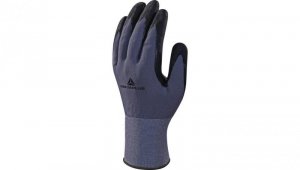 Rękawice dziane z poliamidu spandex (100) dłoń powlekana nitrylem ścieg 15 kolor szaro-czarny rozmiar 9 MAIN VE726NO09