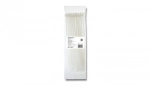 Qoltec Opaski zaciskowe Trytki kablowe 3.6*300mm 100 szt. Nylon66 UV Białe