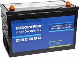 Akumulator LiFePO4 EUROPOWER serii LFP 12,8V 100Ah Bluetooth (Żywotność ~4000 cykli)