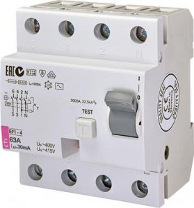 EFI-P4 63A/ 30MA/AC WYŁĄCZNIK RÓŻNICOWY 63A 4P 4M 30MA AC 10KA