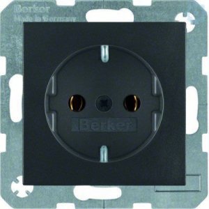 B.X MODUŁ ANTRACYT MAT GNIAZDO 1X Z/U SCHUKO ZACISKI SPRĘŻYNOWE 16A 250V